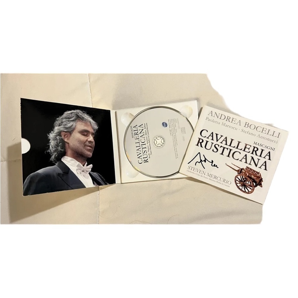 Authentic Andrea Bocelli Signed Opera:  Cavalleria Rusticana CD Autograph w/ CD